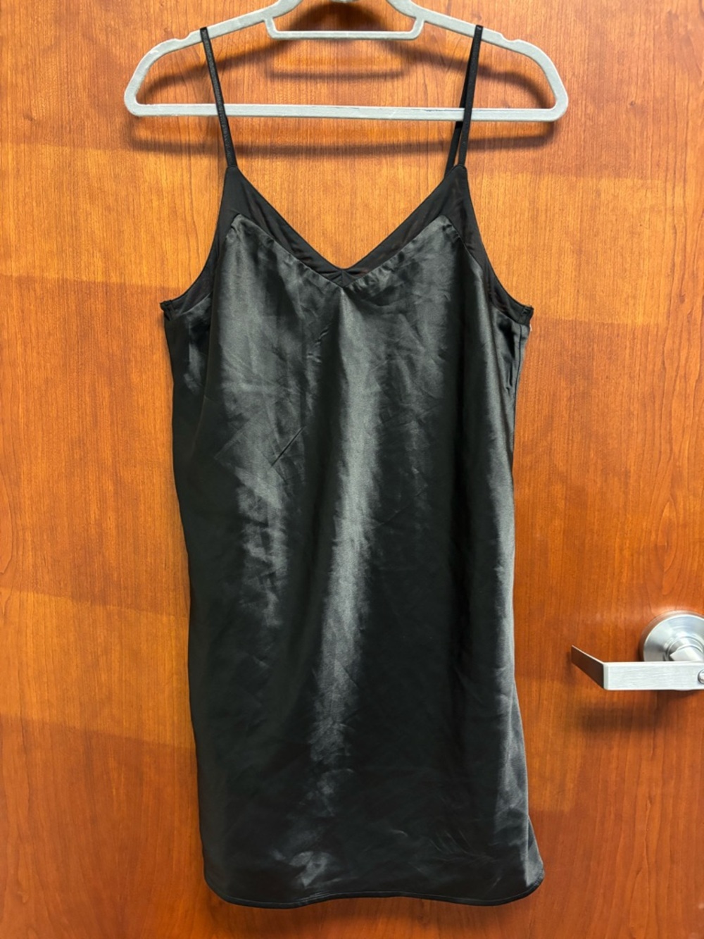Volcom Black Satin Slip Dress Lined size L